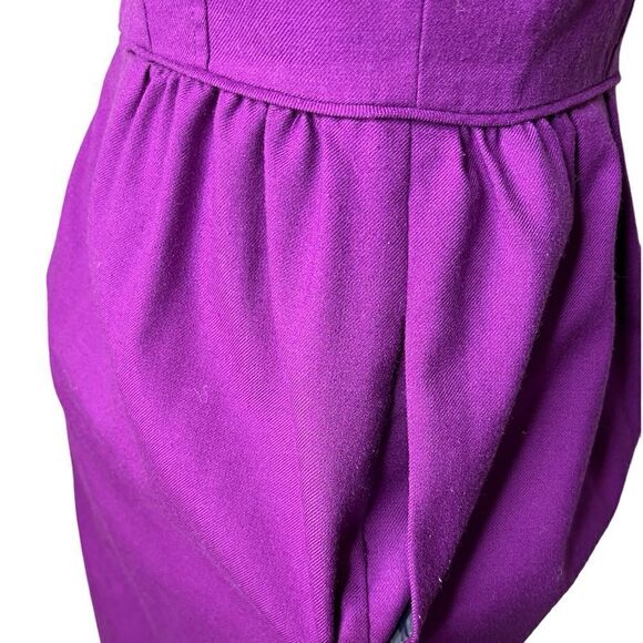 J. Crew Wool Knee Length Shift Dress Dark Purple Size 6 - Picture 4 of 4